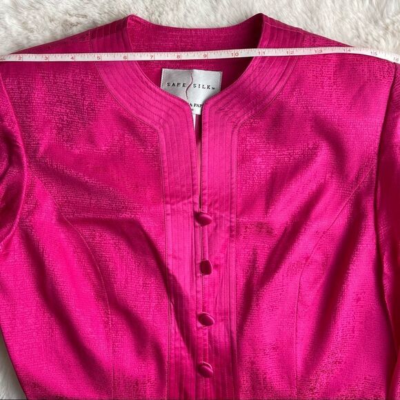 100% silk fuchsia blazer (0031) - Picture 4 of 12